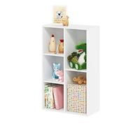 Furinno Luder Étagère Ouverte à 5 Cubes sans Outil à Assembler, Bois d'ingénierie, Blanc, 5-Tier No Tool