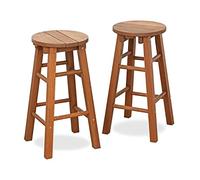Furinno LY629 Tioman Outdoor Hardwood Tabouret de Bar Extérieur Franc Arch, Ensemble de 2, Naturel One Size