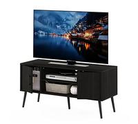 Furinno Meuble TV de Style Milieu du Siècle avec Pieds en Bois, pour Téléviseur Jusqu'à 50 Pouces, Deux Armoires, Engineered Wood, Expresso, Two Cabinets