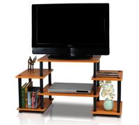 Furinno Meubles TV sans Outils, Cerisier Clair et Noir, Taille Unique, Light Cherry et Black, One Size