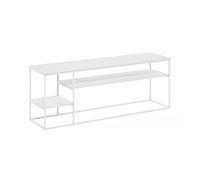 Furinno Moretti Style de Vie Moderne Meuble TV pour Téléviseur Jusqu'à 65 Pouces, Blanche Unie/Blanche