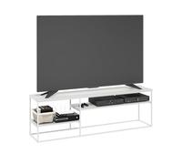 Furinno Moretti Style de Vie Moderne Meuble TV pour Téléviseur Jusqu'à 78 Pouces, Blanc Uni/Blanc