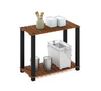 Furinno Pangkor Turn-N-Tube Table D'appoint en Bois pour Intérieur et Extérieur avec Poteaux Carrés, d'ingénierie, Naturel/Noir, 59,9 (L) x 50 (H) x 30 (P) cm