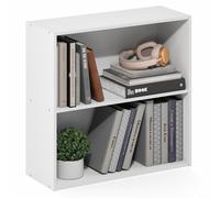 Furinno PASIR Bibliothèque à 2 Niveaux, étagères Ouvertes, Blanc