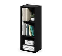 Furinno Pasir Bibliothèque ouverte à 3 niveaux sans outil à assembler, Bois Noir, 3-Tier Cube No Tool