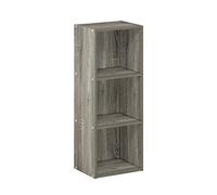 Furinno Pasir Bibliothèque ouverte à 3 niveaux sans outil à assembler, Chêne français, 3-Tier Cube No Tool