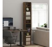 Furinno PASIR Étagère à Livres, Bibliothèque à 10 Niveaux, Bibliothèque avec étagère Ouverte, 23.5(P) x 30.0(L) x 200.0(H) cm, pour Salon, Chambre, Bureau à Domicile, Pin Ambre