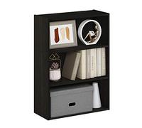 Furinno PASIR Étagère, Bibliothèque À 3 Niveaux, Étagères De Rangement, 24,6 X 60,2 X 80 Cm, pour Salon, Chambre, Bureau, Couleur Expresso Foncé