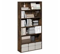 Furinno PASIR Étagère, bibliothèque à 6 Niveaux avec étagère Ouverte, 24 x 80 x 160 cm, idéale pour Bureau, Chambre ou Salon, Couleur pin ambré.