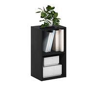 Furinno Pasir Étagère ouverte à 2 niveaux, Bois Noir, 2-Tier Cube