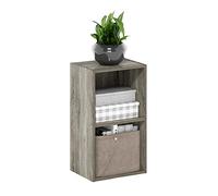 Furinno Pasir Étagère ouverte à 2 niveaux, Chêne français, 2-Tier Cube, Blanc