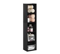 Furinno Pasir Étagère ouverte à 5 niveaux, Bois Noir, 5-Tier Cube