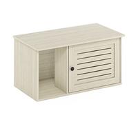 Furinno Peli Ferme Enclos pour Bac à Litière pour Chat avec Diviseur Caché, Blanc Délavé