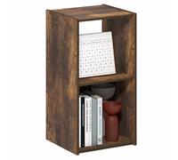 Furinno PELLI - Bibliothèque à 2 Cubes avec Dos Ouvert et arrière fermé, 2 x 1 Armoire de Rangement, 12,2 x 11,6 x 61,2 cm, pour Salon, Chambre à Coucher, Bureau à Domicile, pin ambré