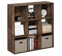 Furinno PELLI Bibliothèque à 9 Cubes, 3 x 3 Cubes de Rangement, 11,7 x 35,3 x 35,4 cm, pour l'organisation et Le Rangement, pour Salon, Chambre à Coucher, Bureau à Domicile, pin ambré