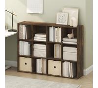 Furinno PELLI Bibliothèque, étagère à 12 Cases, Meuble de Rangement cubique, 29,7 x 120,9 x 91,4 cm, pour Salon, Chambre, Bureau à Domicile, Pin ambré
