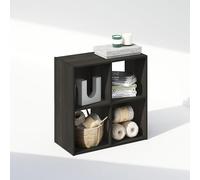 Furinno PELLI Étagère, Bibliothèque À 4 Cubes, Rangement Cubique, 11,7 X 23,7 X 23,8 Cm, pour Salon, Chambre, Bureau, Couleur Expresso