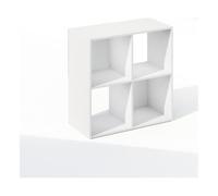 Furinno PELLI Étagère, Bibliothèque À 4 Cubes, Rangement Intégré, 29,7 X 60,2 X 60,5 Cm, Idéale pour Le Salon, La Chambre Ou Le Bureau, Blanche.