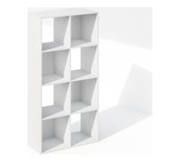 Furinno PELLI Étagère, Bibliothèque À 8 Cubes, Étagère De Rangement Horizontale, 11,7 X 23,7 X 47 Cm, pour Salon, Chambre, Bureau, Blanc
