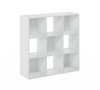 Furinno Pelli Étagère de Rangement cubique Polyvalente pour vêtements et placards, 9 Cubes, Blanc