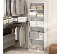 Furinno Reed Étagère réglable Multifonction à 5 Niveaux pour vêtements et Placard, Blanc