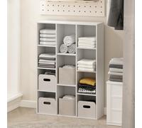 Furinno Reed Organisateur de Placard 11 Cubes, étagères Ouvertes pour Dressing, Chambre, Salon, Blanc