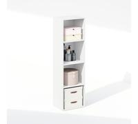 Furinno Reed Organisateurs de Placard et de Rangement, Organiseur de Placard à 4 Niveaux, étagère Ouverte de Rangement, pour Armoire, Chambre à Coucher, Salon, Blanc