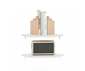 Furinno Rossi, Ã‰tagères Murales Flottantes Hexagonales, Lot De 2, Ã‰tagère d'angle Géométrique, Ã‰tagères Murales pour Salle De Bain, Bureau, Salon, Blanc