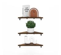 Furinno Rossi, Ã‰tagères Murales Triangulaires Flottantes, Lot De 3, Ã‰tagères d'angle Géométriques, Ã‰tagères Murales pour Salle De Bain, Bureau, Salon, Pin Ambré