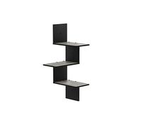 Furinno Rossi Modern Étagère Murale d'Angle Flottante à 3 Niveaux, Chêne Français Gris/Noir, Bois dense, One Size