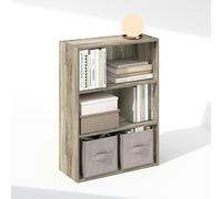 Furinno Simple Étagère, Bibliothèque À 3 Niveaux, Étagères De Rangement, 24,6 x 60,2 x 80 cm, pour Salon, Chambre, Bureau, Chêne Sonoma.