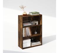Furinno Simple Étagère, Bibliothèque À 3 Niveaux, Étagères De Rangement, 24,6 x 60,2 x 80 cm, pour Salon, Chambre, Bureau, Pin Ambré.