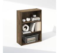 Furinno Simple Étagère, Bibliothèque À 3 Niveaux, Étagères De Rangement, 24,6 x 60,2 x 80 cm, pour Salon, Chambre, Bureau, Noyer Columbia.
