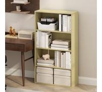 Furinno Simple Étagère, Bibliothèque À 4 Niveaux avec Étagère Ouverte, 24 x 60 x 106 cm, Idéale pour Le Salon, La Chambre Ou Le Bureau, Hêtre Étuvé.