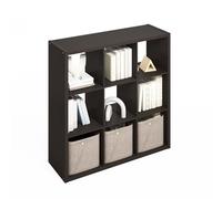 Furinno Simple Organisateur Cube, Étagère 9 Cubes, Étagère à Dos Ouvert, Étagères de Rangement, Cadre Extra épais, pour Organisation et Rangement, Salon, Bureau à Domicile, Chêne foncé