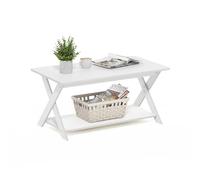 Furinno Simpliste Moderne Table Basse avec Croisée, Blanc