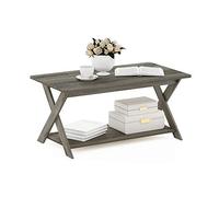 Furinno Simpliste Moderne Table Basse avec Croisée, Chêne Français