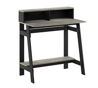 Furinno Simplistic Bureau d'Ordinateur à Cadre Simpliste, Noir/Gris Chêne, 31,5 x 35,5-Inches
