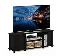 Furinno Brahms Meuble TV avec étagères et Rangement, Bois, Espresso, Expresso/Noir, 111,2 (L) x 40,6 (H) x 29,7 (P) cm
