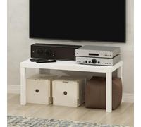 Furinno Simplistic Meuble TV, Centre Multimédia Moderne, Table TV, Console TV pour Téléviseurs Jusqu'À 40 Pouces, pour Salon, Chambre, Blanc