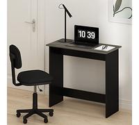 Furinno Simplistic Petit bureau d'ordinateur rectangulaire avec tiroirs, bureau de jeu pour bureau à domicile, chambre à coucher, salle d'étude, chêne gris de 78,7 cm