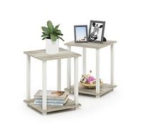 Furinno Simplistic Table de Bout ensemble de 2, Chêne, Bois, Oak/Blanc Sonoma, One Size