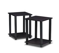 Furinno Simplistic Table de Bout ensemble de 2, Noyer Foncé, Bois dense, One Size