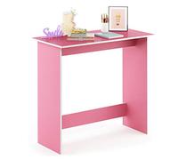 Furinno Simplistic Table d'Étude, Blanc, Bois, Rose Bonbon, One Size