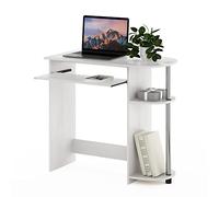 Furinno Simplistique Bureau d'ordinateur, Bois d'ingénierie, Chêne Blanc/Acier Inoxydable, 80(W) x 73(H) x 40(D) cm