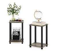 Furinno Simplistique Table d'appoint, Paquet de 2, Chêne Français/Noir