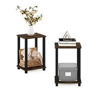 Furinno Simplistique Table d'appoint, Paquet de 2, Pin Ambré/Noir