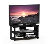 Furinno Sully Meuble Télé à 3 Niveaux pour Téléviseur Jusqu'à 40, Espresso/Noir, Bois dense, One Size, étroit