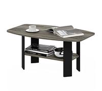 Furinno Table Basse, Bois, Chêne Français Gris/Noir, ensemble de 1, dense, French Oak Grey/Black, Set Of 1
