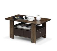 Furinno Tables Basses, Bois, Noyer Columbia/Brun Foncé, Taille Unique, One Size, Un Pack